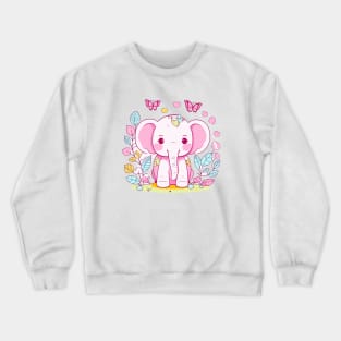 Cute Pink Elephant Crewneck Sweatshirt